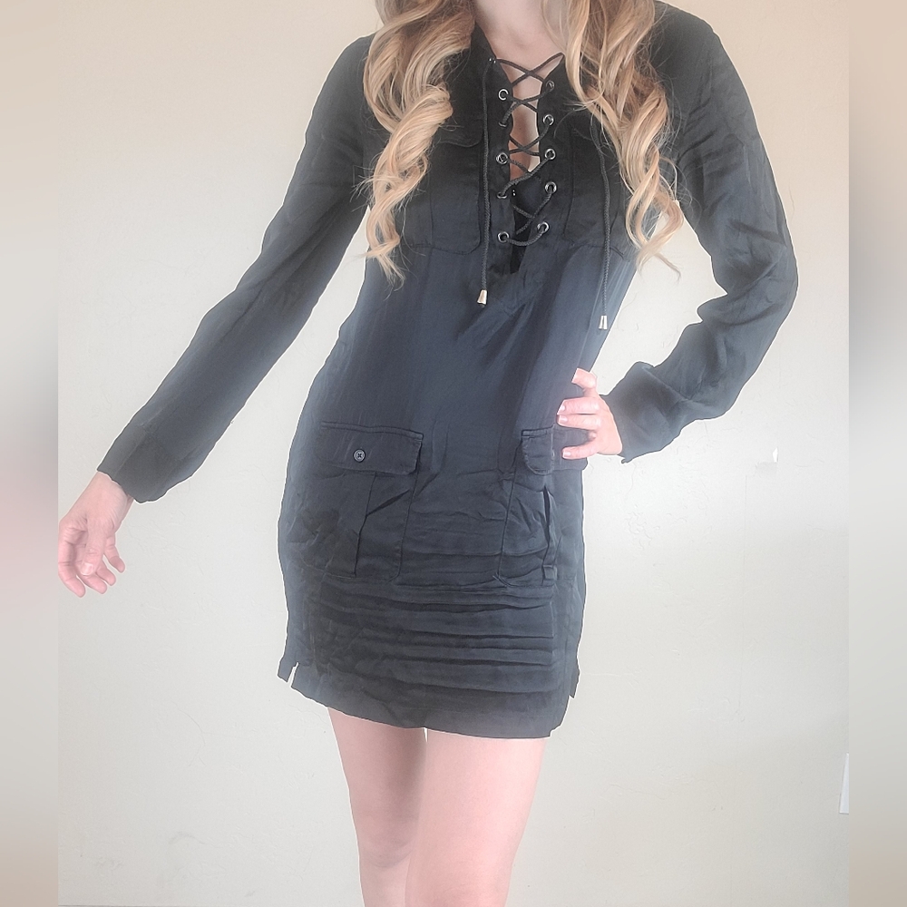 Denim & Supply Ralph Lauren Black Lace Up Sexy Date Night Party Dress Size M NWT
